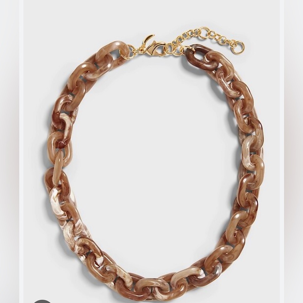 Banana Republic Brown resin link necklace